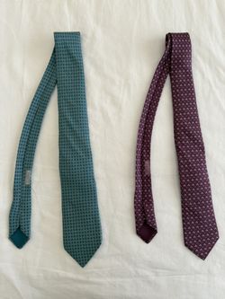 2 Hermès 100% Pure Silk Ties / made in France (pre-owned)