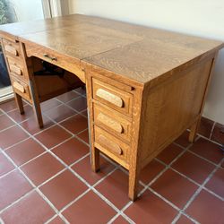 Quarter Sawn Oak Typing Desk