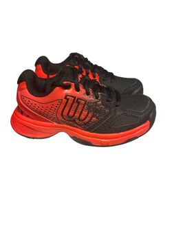 Kids Wilson Kaos Comp Jr Tennis Shoe Size 11 Red/black  Or White/black 