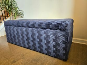 Upholstered Storage Bench | Deep Navy. New Fabric