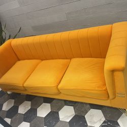 Orange Velvet Sofa Free Delivery 