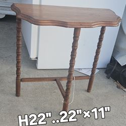 Antique Half Moon Three Legged Table