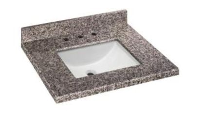 Pegasus   31 in. W x 22 in. D Granite Vanity Top in Sircolo with White Single Trough Basin
