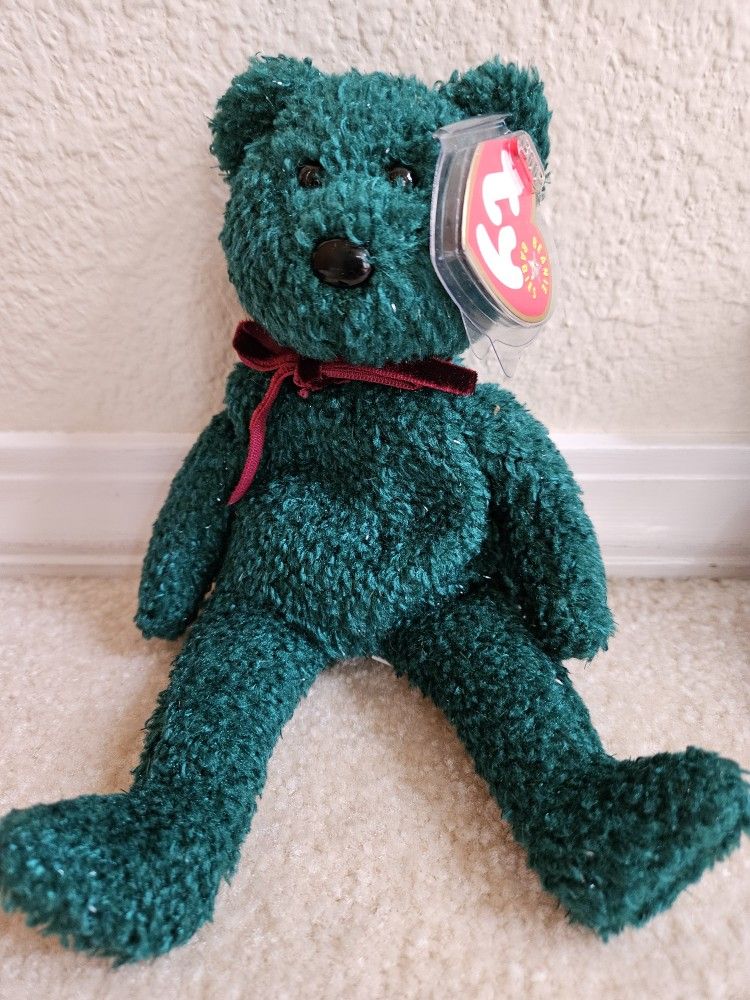 Ty Collectable Beanie Babies 2001 Holiday Teddy Christmas Bear Beanie Babies