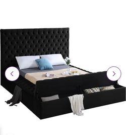 Black Velvet Bed Frame No Bed 