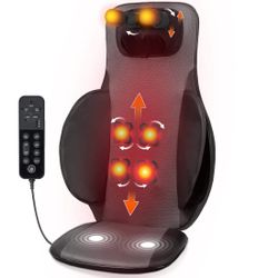 Massage Seat Cushion with Heat for Back Pain Relief, Massager Pad with Vibration, for Chair, Sofa, Black