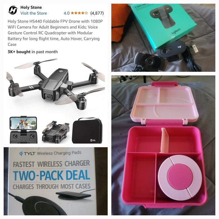 DRONE, WIRELESS CHARGERS, BENTO BOX, WEB CAMERAS