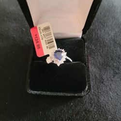 Blue Sapphire Ring Sterling Silver 