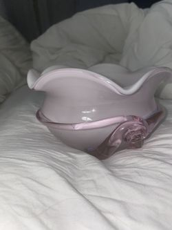 Decor Bowl Rose Pink Glass