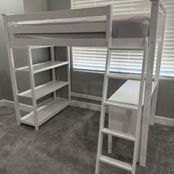 Twin Bed With Desk And Shelf