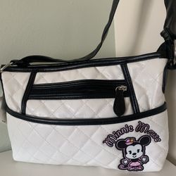 Small New Disney White Faux Leather Minnie Mouse Purse