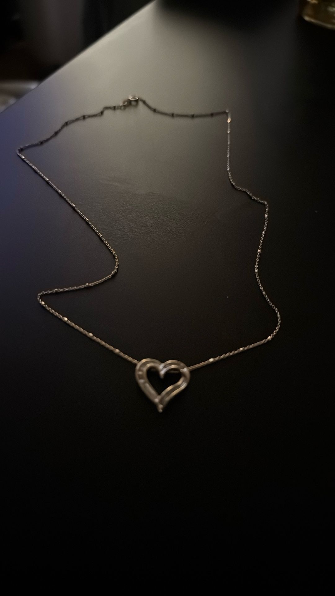 14K Gold Necklace And Diamond Heart Pendant