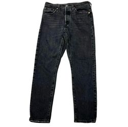 Levi's Premium 501 S Original Jeans 28X28 Straight Leg Black Denim Pants