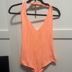 Peach Halter Bodysuit 