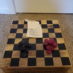 Wooden Checker Set 