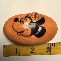 Vintage Disney Minnie Mouse Hand Carved Wooden Clip