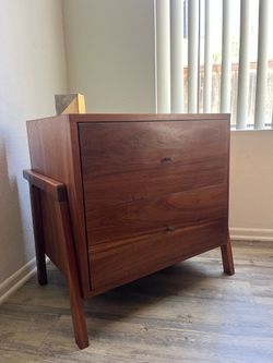 MCM-Style Walnut End Table — Handcrafted, Freshly Restored