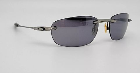 Oakley 05-879 Why 8.1 Light Frame Black Iridium Lens Rimless Sunglasses 