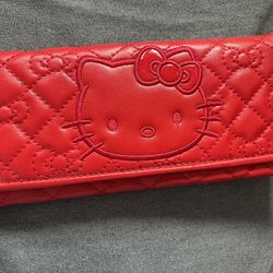 Hello Kitty Red Quilted Wallet  2013 Sanrio Embossed Bow Design (Limited Edition)