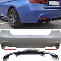 Fits 12-18 F30 3 Series M Performance Style Rear Bumper Conversion + Diffuser