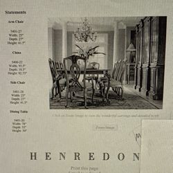 Henredon Dining Table & Chairs