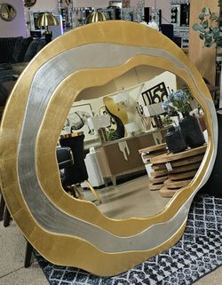  Unique Handpainted Frame Wall Mirror in Gold and Silver Finish...