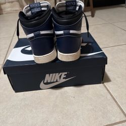 Nike Air Jordan 1 white and navy size 6.5y great condition