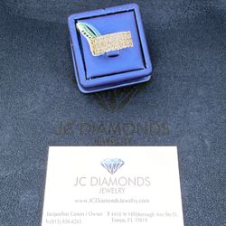 Ring Big Diamonds Round 14k Gold 