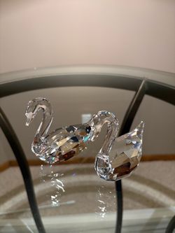 Crystal Swan Figurines Set of Two