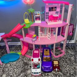 Barbie Dream House and Cars