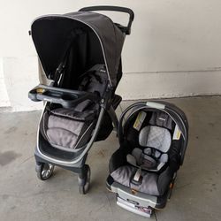 Chicco Bravo 3-in-1 Travel System: stroller, carrier, and car seat base for baby, infant, toddler