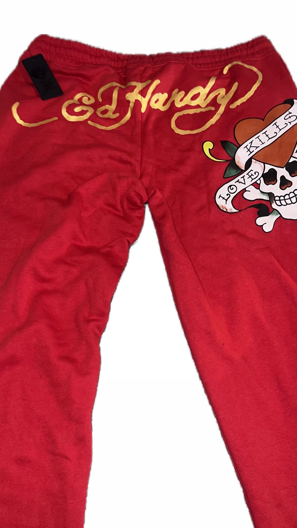 Cherry red ed hardy sweatpants 