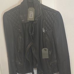 Allsaints Bike Leather Jacket Size 6 Women’s 