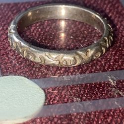 Sterling silver Navajo etched ring size 7