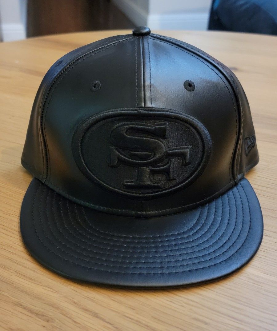 New Era 49ers Leather Fitted Hat Size 7 1/2