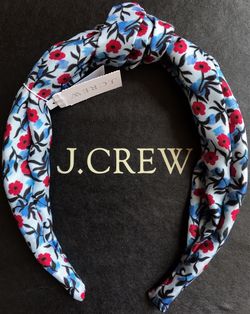 (NEW) WOMEN’S J.CREW FLORAL SILK PRINTED KNOT HEADBAND - SIZE: OS (ONE SIZE)
