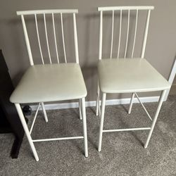 White Counter Height Designer Stools (2) By Amisco industries 