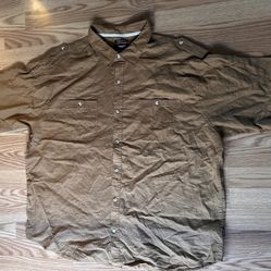 Kenneth Cole Brown Plaid Shirt 4x Regular Fit