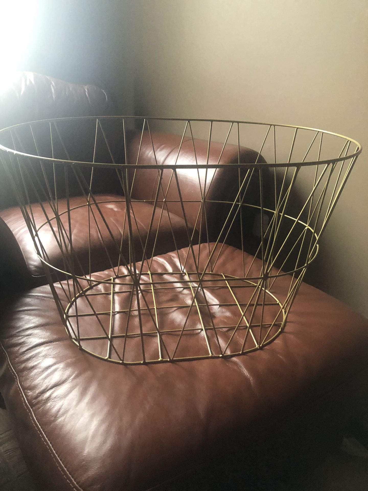 Large Gold Metal Wire Basket 