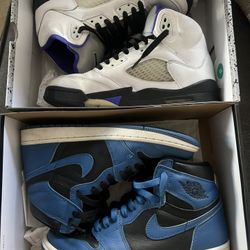 Jordan 1 Dark Marina Blue and Jordan 5 Dark Concord 