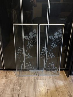 2x Ikea Billy Morliden Etched Glass Doors
