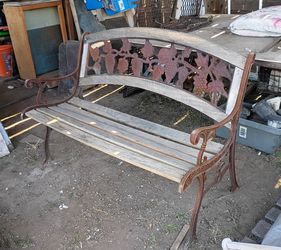 Iron park bench