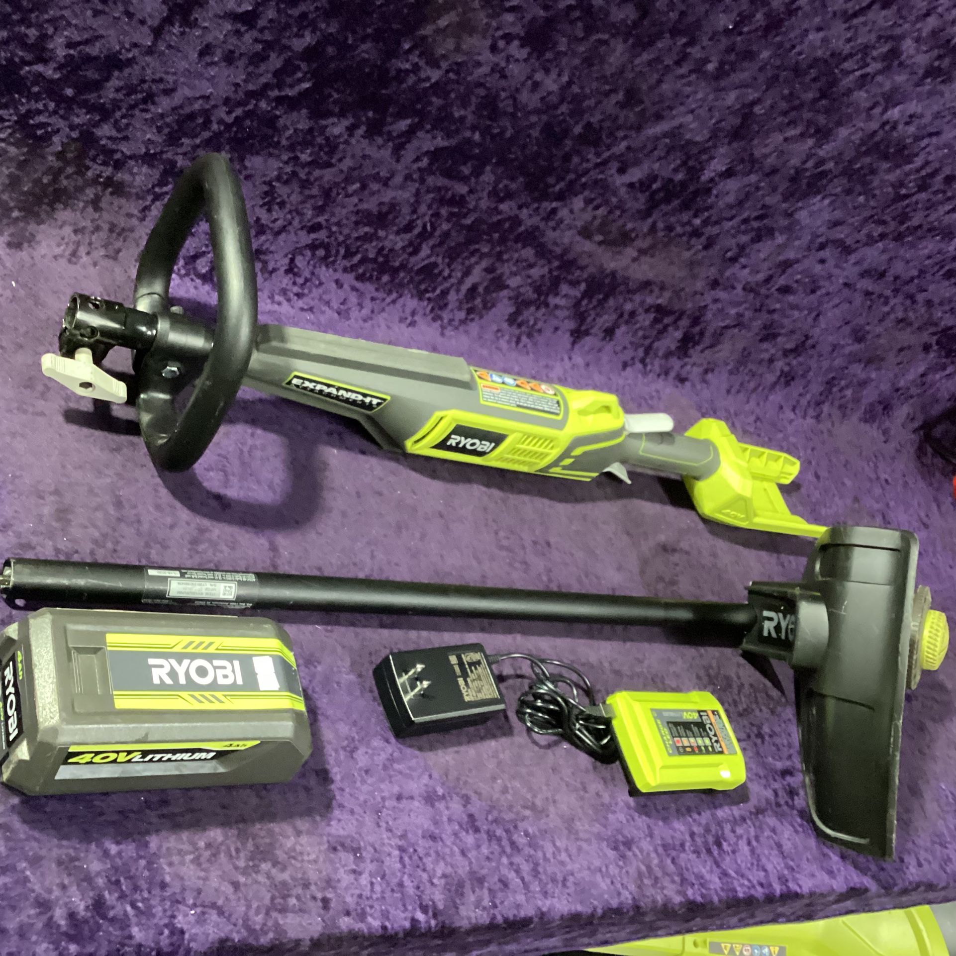 Ryobi 40v Expand It Attachment Capable String Trimmer W 4 0ah Battery