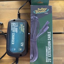 Battery Tender 12V Charger 1.25A + Extension Cable