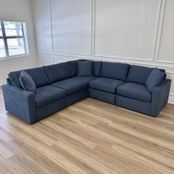 New Modular Blue Sectional Couch