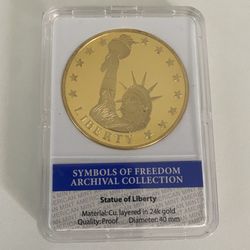 Statue of Liberty Gold Replica Coin – Archival Collection Proof – Great Condition