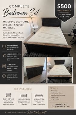 Matching Dresser + Queen Bedframe