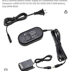 Power Adapter Power Connector DC Coupler DMW-BLK22 Dummy Battery Power Supply Kit Compatible with Cameras Panasonic 