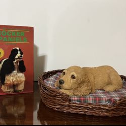 Sandicast Cocker Spaniel, Basket And Book