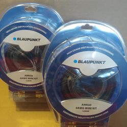 ( 2 PK ) BLAUPUNKT 0 GAUGE CCA 5000W CAR AMPLIFIER INSTALL WIRE KIT  ( BRAND NEW PRICE IS LOWEST INSTALL NOT AVAILABLE  )